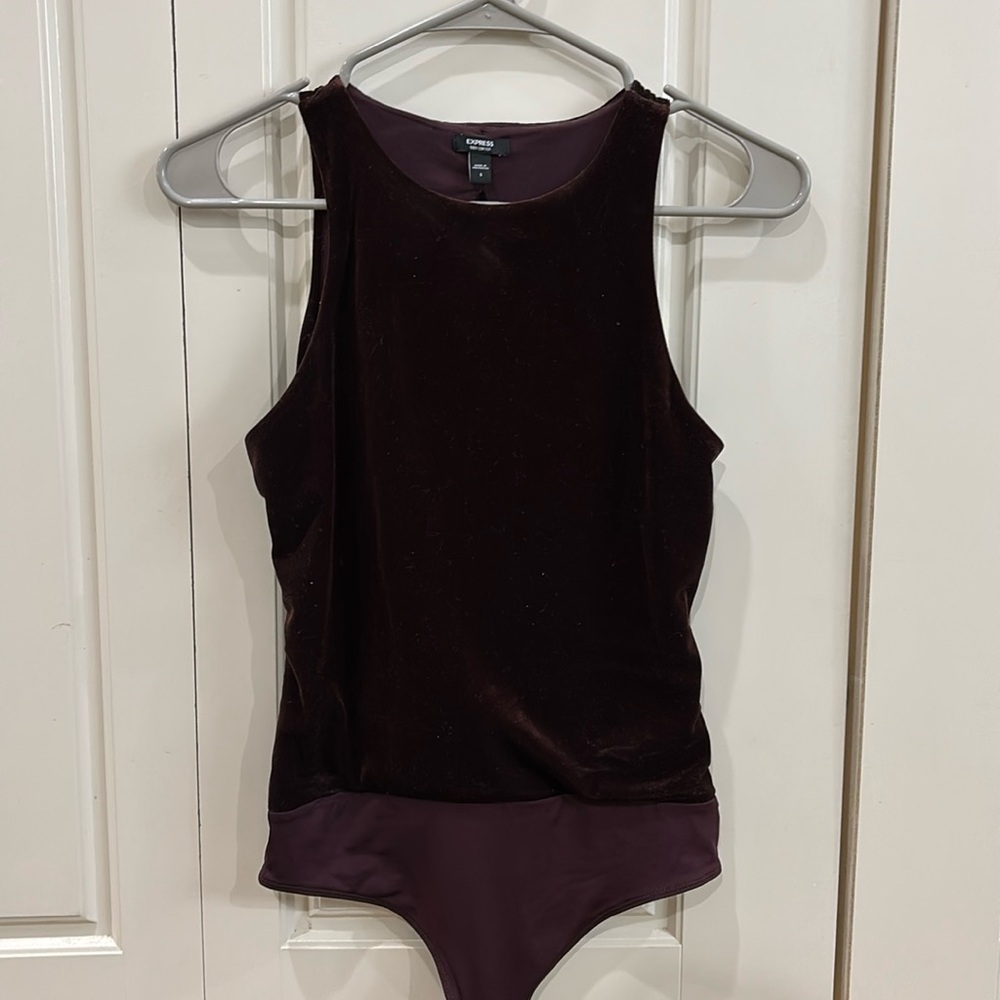 Express body contour velvet shirt
